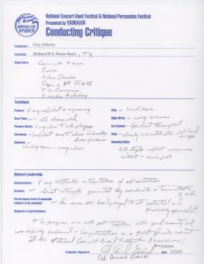 Conducting Evaluation at the National Concert Band Festival in Indianapolis, IN 2003