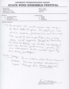 Texas State Wind Ensemble Performance Evaluation